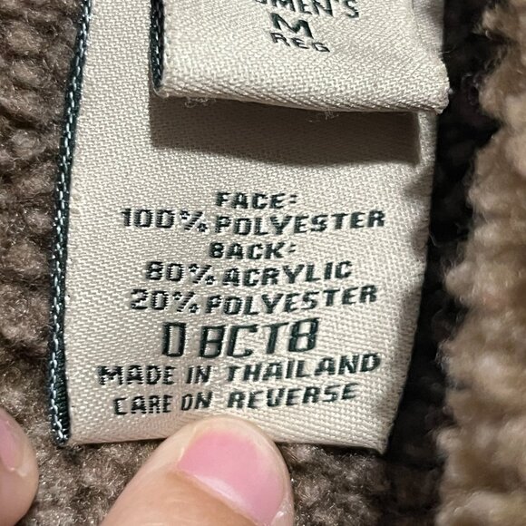 LL Bean Womens Faux Suede Sherpa Lined Coat Sz M Red Cabincore Apres Ski Lodge - Picture 7 of 8